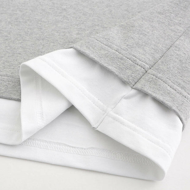 New Mens Cotton Print Tops Loose Sleeve Round Neck 3D Digital Print T shirt UK Stock