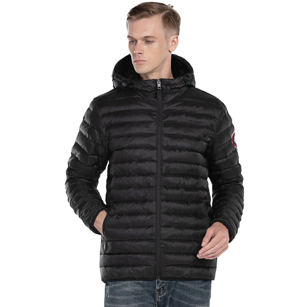 Men's Goose Down Puffy light Jacket - Black size S M L XL