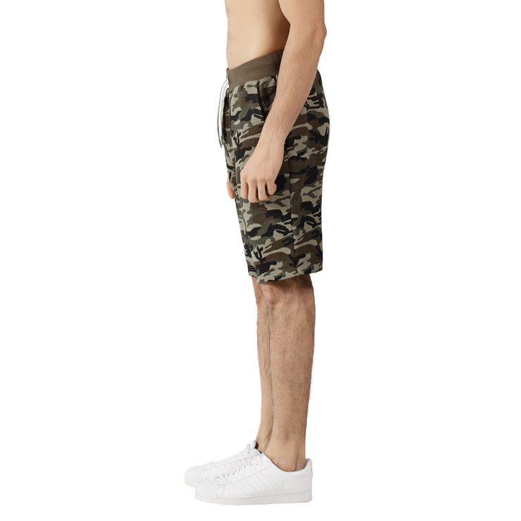 Mens sports Shorts  with a Camouflage colours and Reflective Printed logo