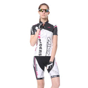 Womens Cycling Jersey Suits Short Sleeve + 3D Padded Shorts Bicycle Clothing White