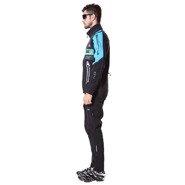 Mens Winter Thermal Cycling Jacket Set Windproof MTB Pants Bicycle Suit