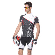Mens Cycling Sets Short Sleeve Riding Clothing Quick Dry Padded Shorts