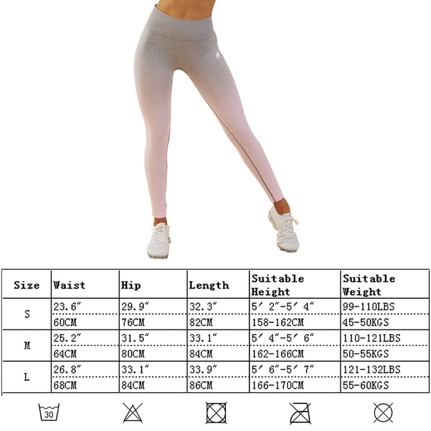 Womens Seamless Yoga Leggings Workout Tights Gradient Colour