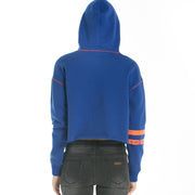 Women's Loose Sleeve Crop Hoodie Sweatshirt S M L XL Grey Blue
