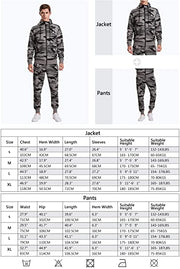 Extreme Pop Mens Camo Military Tracksuit Bottoms and top jacket grey or green camouflage