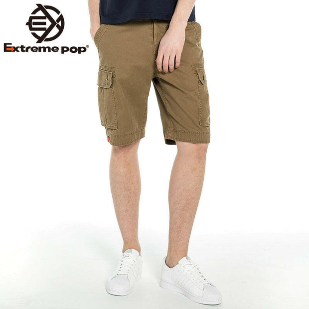 Mens Cargo Combat Chino Shorts Cotton Half Pants Casual Summer Stone Washed Jeans