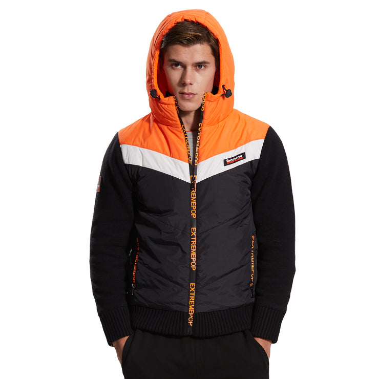 Men Knitted and Woven Padded Jacket
