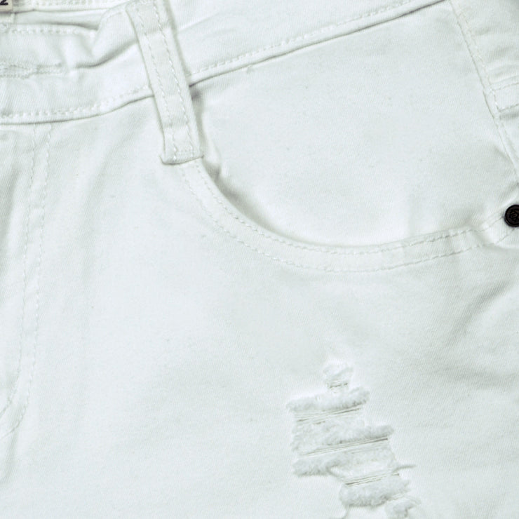 UK Mens Denim Shorts Summer Ripped Distress Stretch Turn Up Jeans slim Shorts