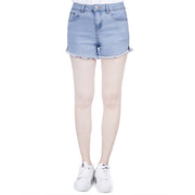 UK Womens High Waisted Shorts Jeans Ripped Stretch Denim Shorts Jeans HotPants