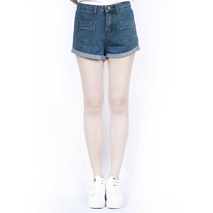 Blue High-waisted denim shorts | Gucci | MATCHES UK