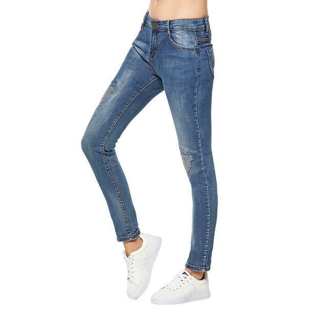 Blue Ripped Stretch Skinny Jeans size S M L XL