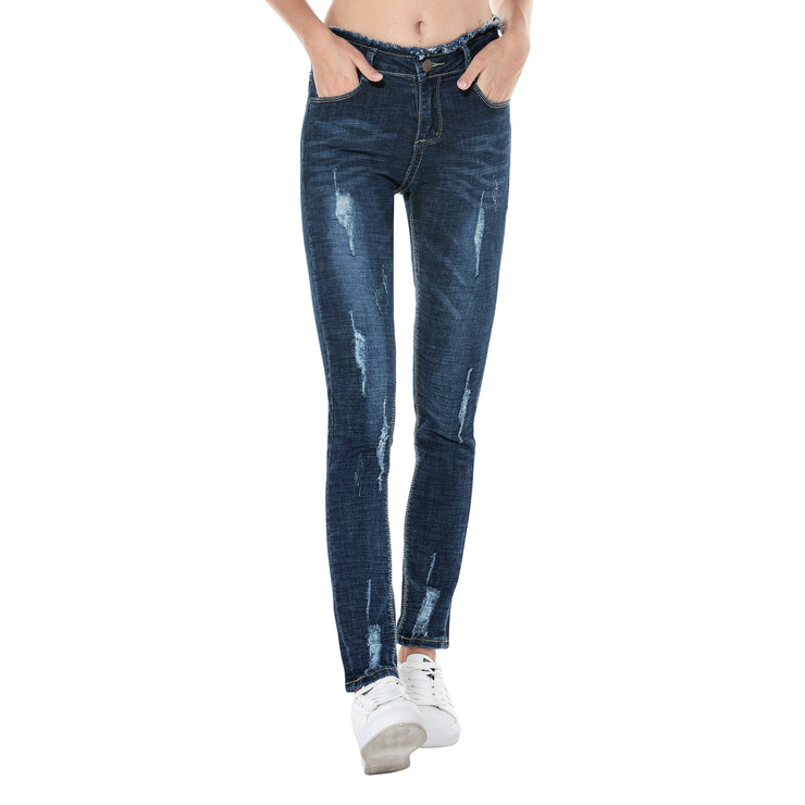 Womens Ripped Stretch Jeans