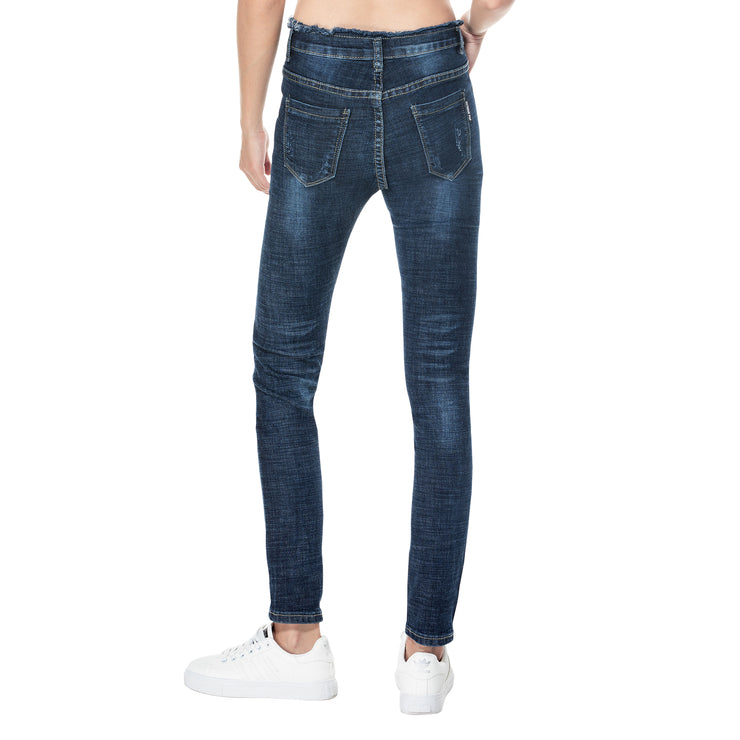 Womens Ripped Stretch Jeans