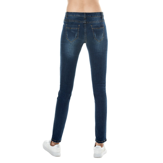 Skinny Distressed Blue Jeans