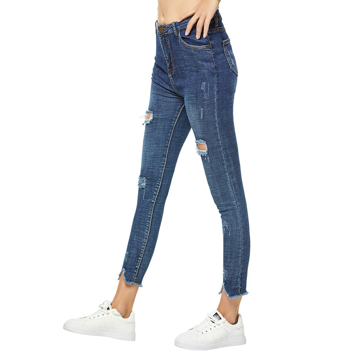 Blue Ripped Stretch Jeans size S M L XL