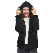 Jacquard Chunky Knitted Fur Lined Hooded Jacket