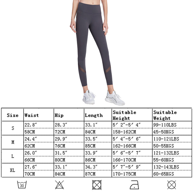 Womens Leggings Fitness Yoga Pants Mesh Patchwork Workout Cropped UK Brand