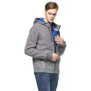 Men's Jacquard heather knit bonded Jacket Purple Grey  S M L XL