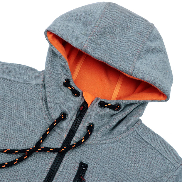 Men's Bonded Zip-up Hoodie Grey size S M L XL