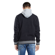 Mens hoodie sweatshirt cotton bonded hooded zip-up outwear jacket