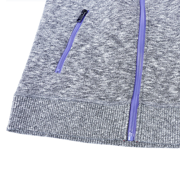 Men's Slub Knit Bond Fleece Jacket size S M L XL Grey Navy
