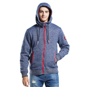 Men's Slub Knit Bond Fleece Jacket size S M L XL Grey Navy