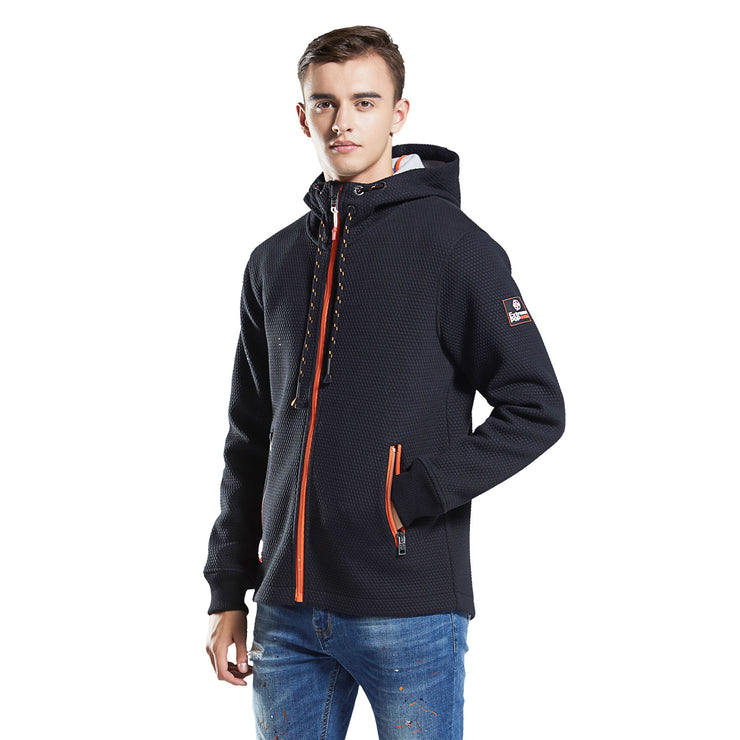 Textured Bonded Knit Hooded Jacket