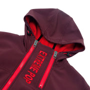 Men's Reflective Print Knit Bond Fleece Jacket size S M L XL Black Red