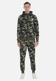 Extreme Pop Men's Tracksuit Set with pockets and hood in colours grey or green camouflage