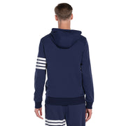 Mens Hoodie Sweatshirt Stripe Print Jumper grey or navy