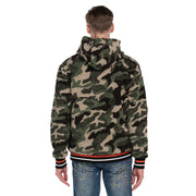 Men's Sherpa Hoodie Warm Applique Jumper Colours Black White Camouflage S M L XL