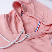 Mens Fitted Pullover Soft Pink Black Hooded Sweatshirt Stretch Jumper