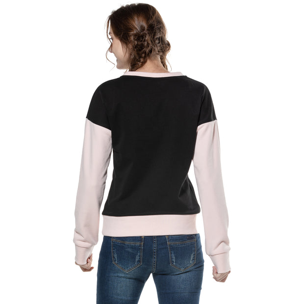 Women's Drop Shoulder Top S M L XL White-Black and Black-Pink