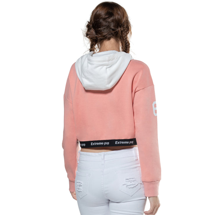 Women's Crop Hoodie Sweatshirt  S M L XL Grey Pink Black