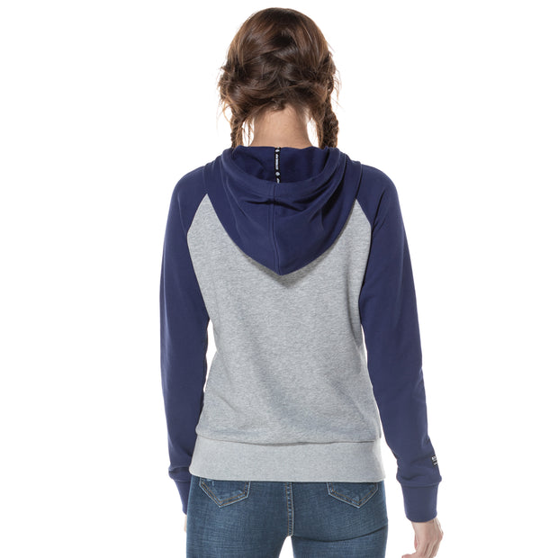 Women's Dip Dyed Raglan Hoodie Sweatshirt S M L XL Grey Navy