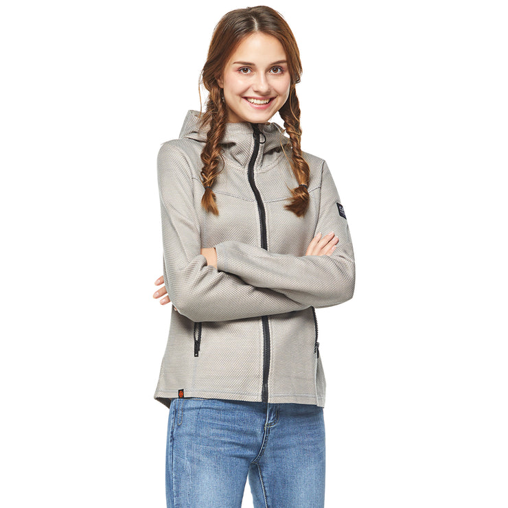 Women's Jacquard Bonded Zip-Up Jacket size S M L XL