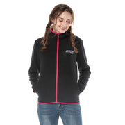 Trimmed Stretch Women's Fleece Hoodie Black and Cerise size S M L XL