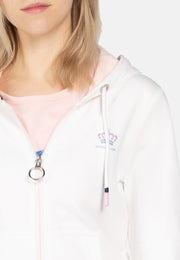 Women's Casual Stretch Slim Fit Hoodie Zip-Up Sweatshirt size S M L XL White Grey