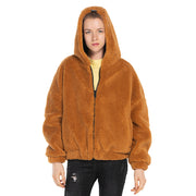 Womens Sherpa Jacket Oversized Zip Up Hoodie colours Beige, Camel, Coffee S M L XL