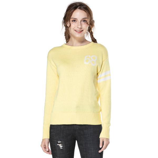 Women's Sweater 68 Twin Stripe Black 	White Yellow size S M L XL