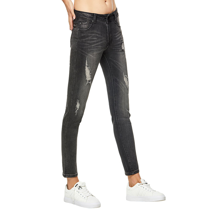 Slim Ripped Jeans-Black and Blue