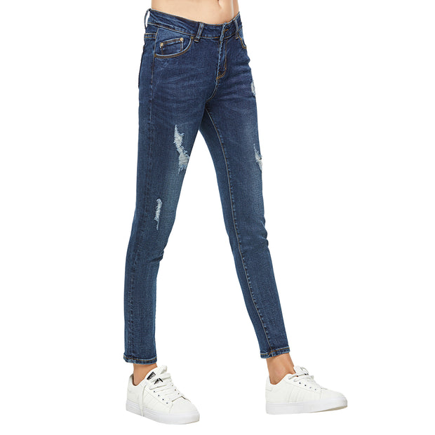 Slim Ripped Jeans-Black and Blue