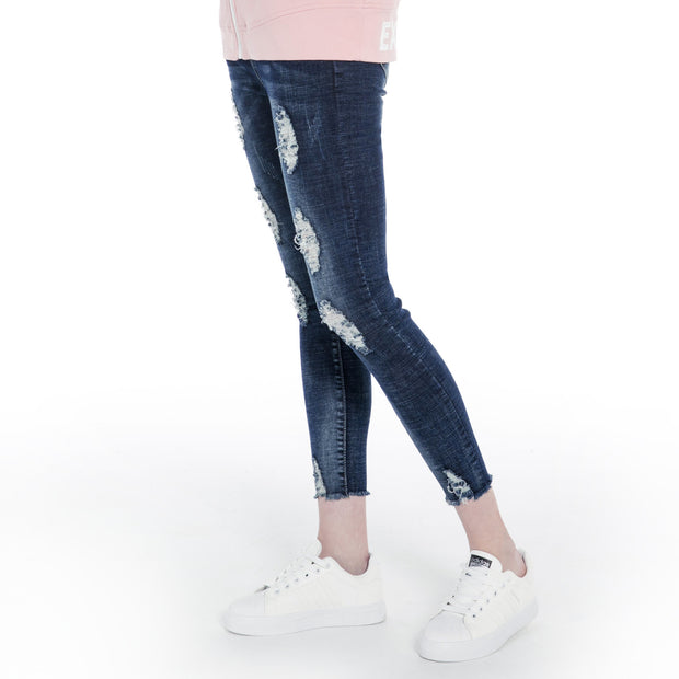 Extreme Pop Women's Jeans Damaged Slim Fit Distressed Skinny Fitted
