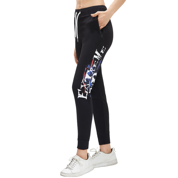 Women Gym Joggers Graphic Print Tracksuit Bottoms Running Pants
