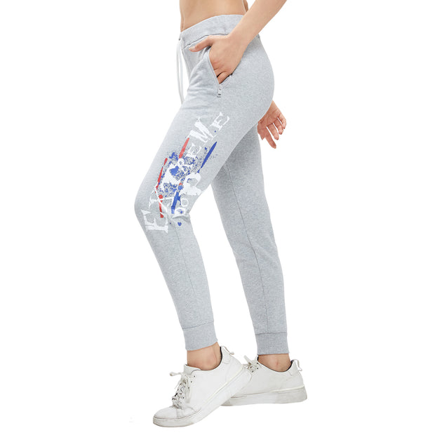 Women Gym Joggers Graphic Print Tracksuit Bottoms Running Pants