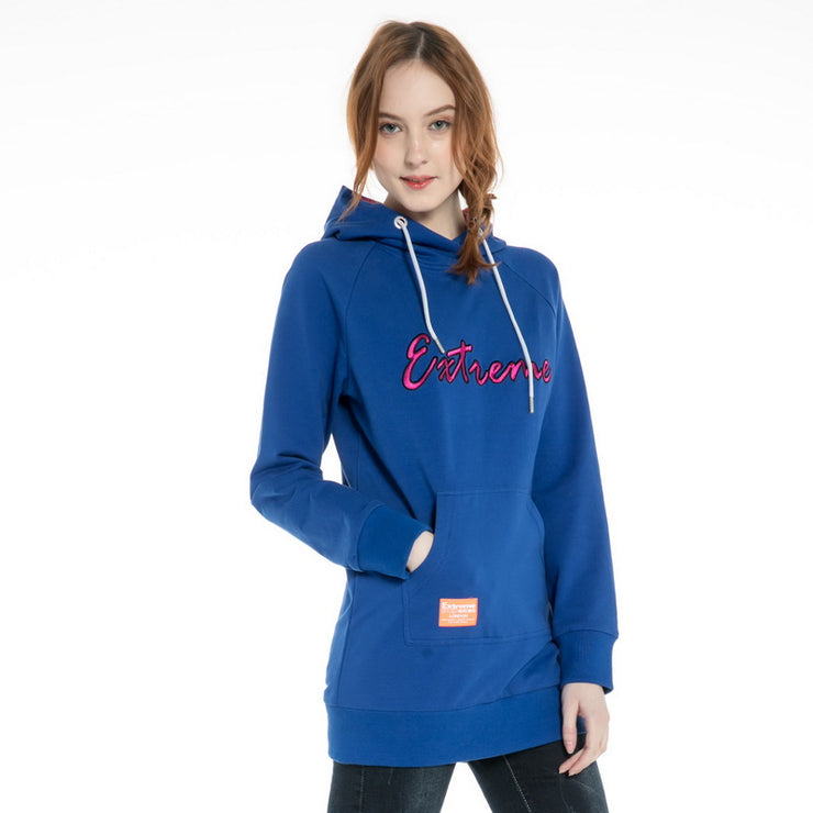 Women's Longline  Hoodie Sweatshirt S M L XL  Black Royal Blue Pink