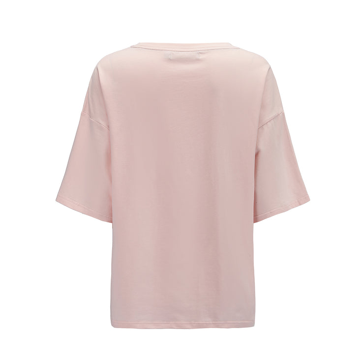 Womens Cotton Print Loose Sleeve Tops Jersey T-shirt T shirt Tee Shirt Jumper Pullover UK Stock