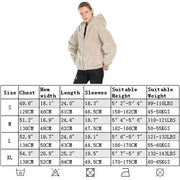 size chart women oversized jacket sherpa Pink